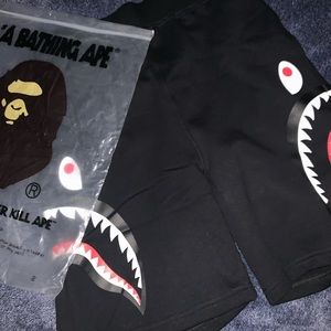 Bape black shark face shorts, Size mens M